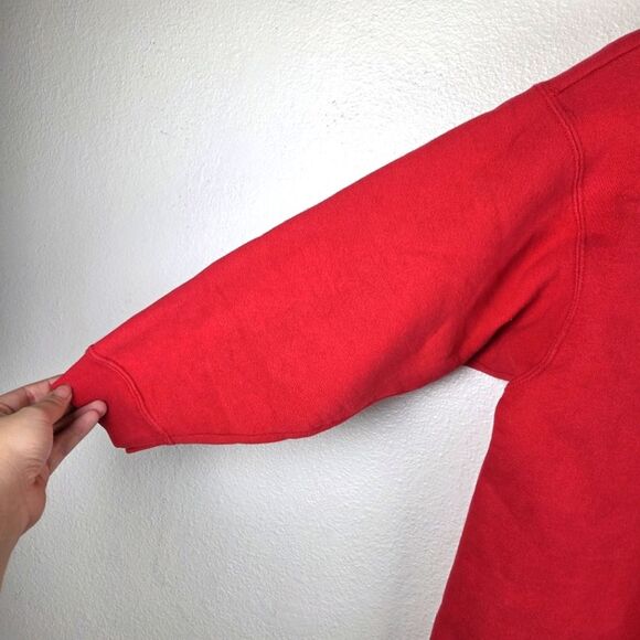 Women's 90's Y2k Vintage Guess Jeans Red Pullover Sweatshirt Size Medium - Picture 8 of 10